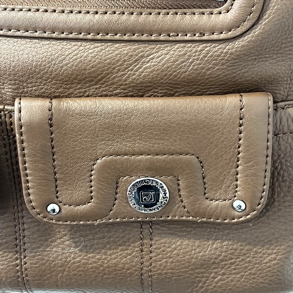 Stone Mountain Shoulder Bag Womens Medium Brown Leather Organizer Pockets Tote - Picture 5 of 16